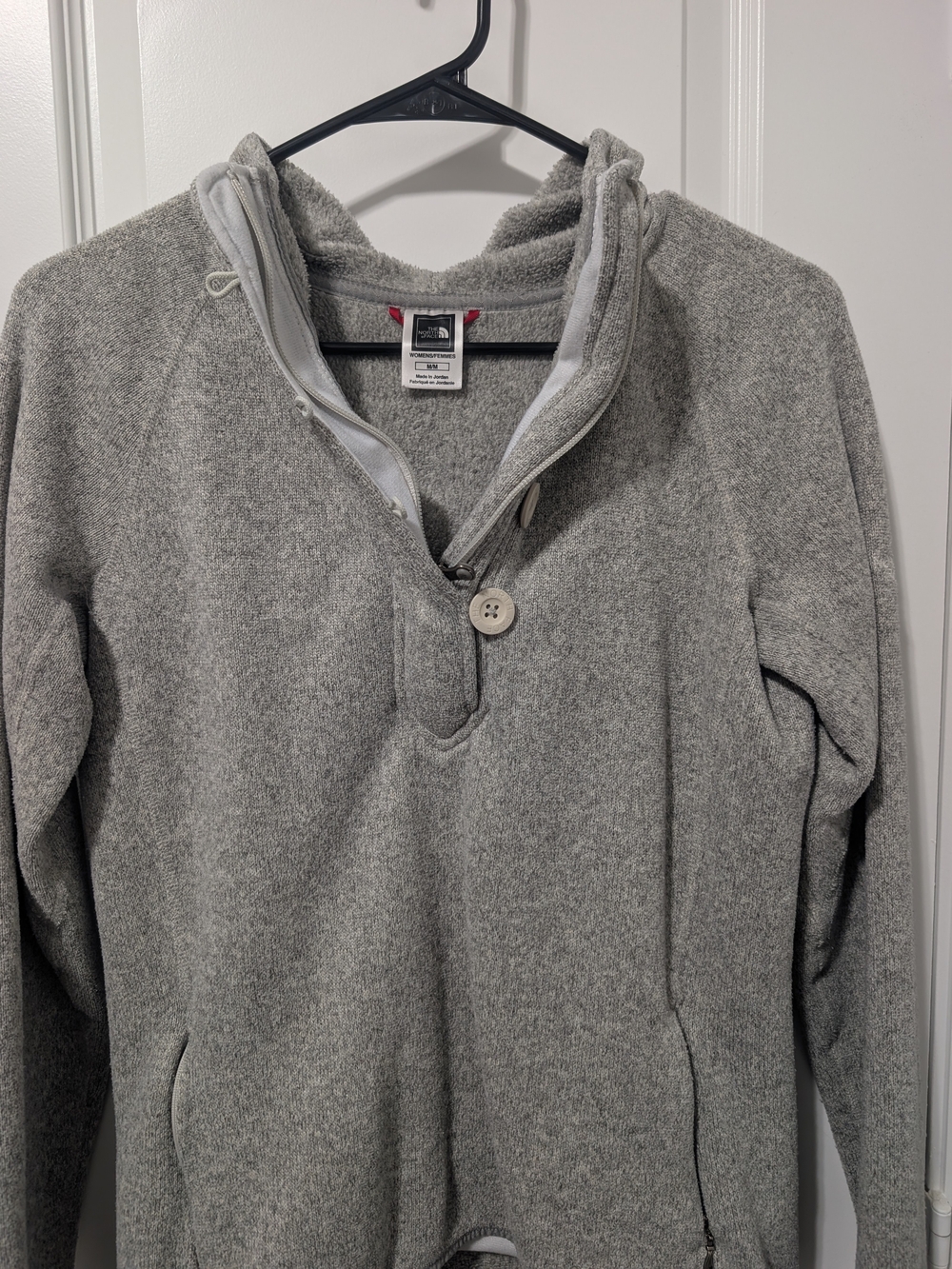 The North Face Women's Light Gray Zip-Up Hooded Fleece Pullover - Picture 2 of 8